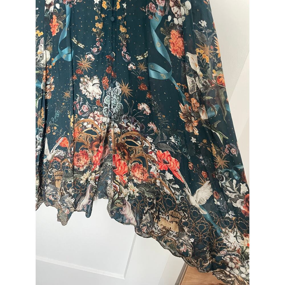 Camilla Silk Green Maxi Dress Size S - Picture 2 of 9